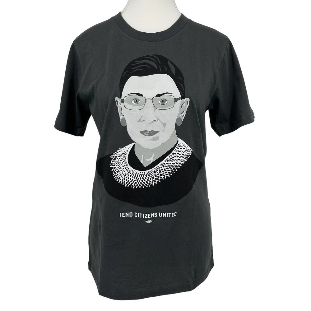 🔴 5‎ for $25! Royal Apparel RBG T-Shirt Graphic Ruth Bader Ginsburg Gray Small